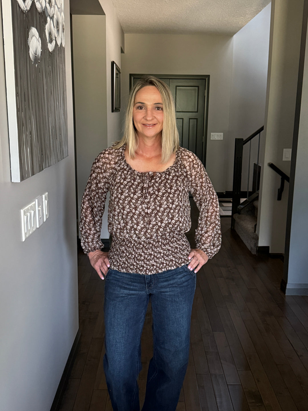 Gemma Smocked Waist Ditsy Top