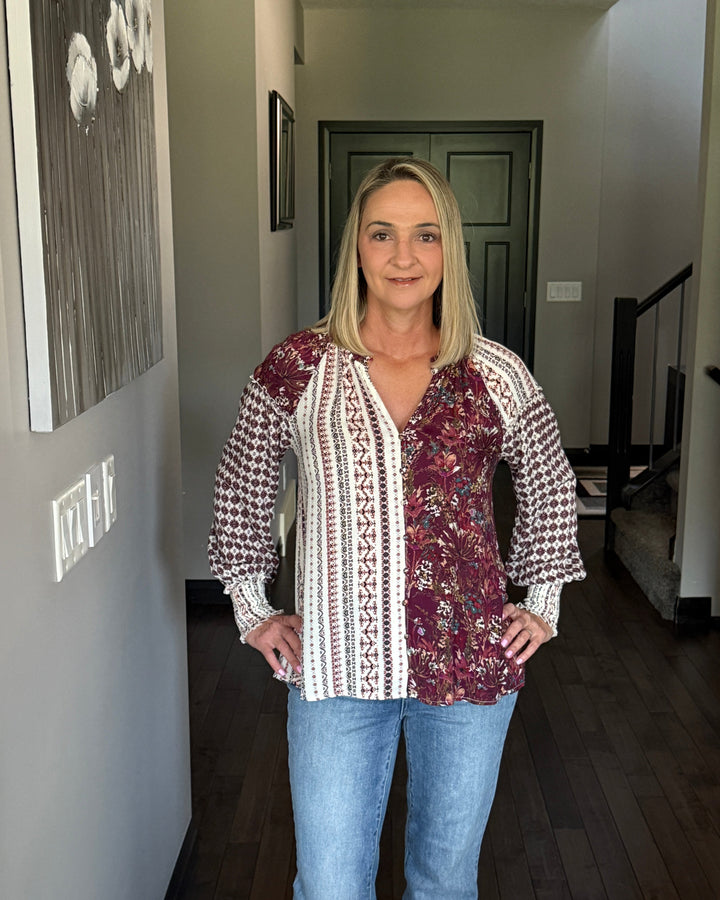 Cassie Mixed Printed Blouse