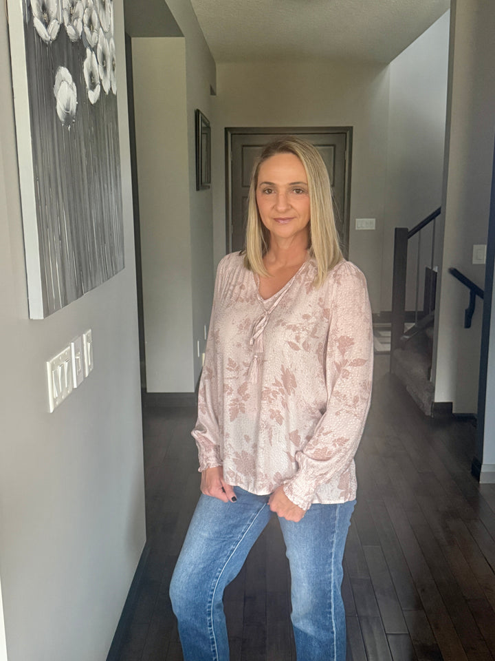 Hazy Smocked Sleeve Top