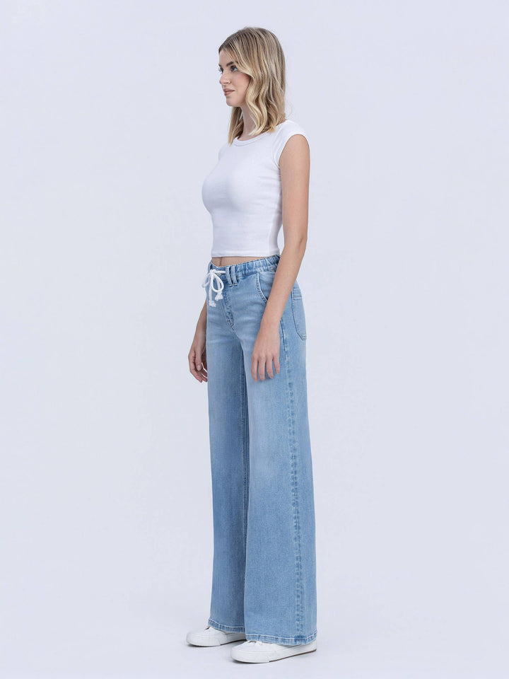 Vervet | Jonie Drawstring Long Wide Leg Jeans
