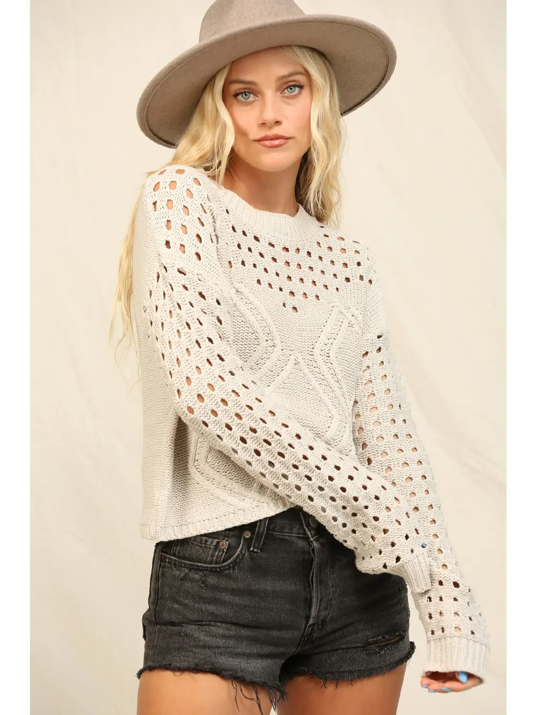 Paige Dotted Sweater | Silver Drop