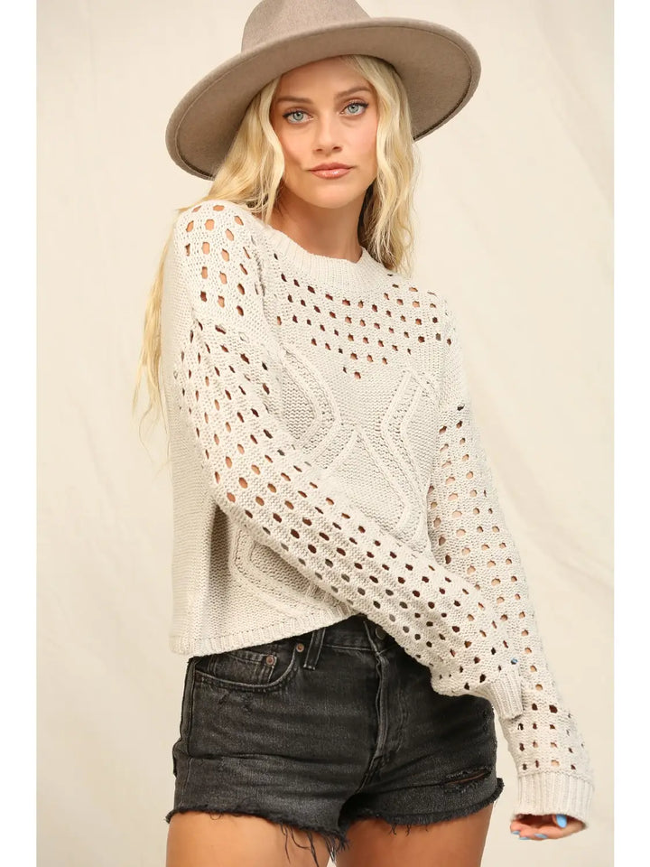 Paige Dotted Sweater | Silver Drop