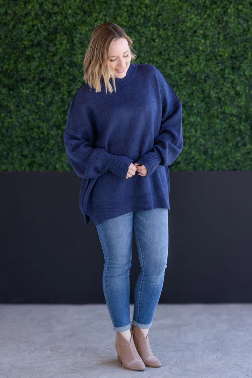 Michelle Mae | Aurora Cozy Sweater | Navy