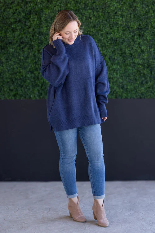 Michelle Mae | Aurora Cozy Sweater | Navy