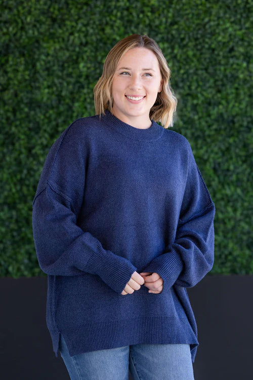 Michelle Mae | Aurora Cozy Sweater | Navy