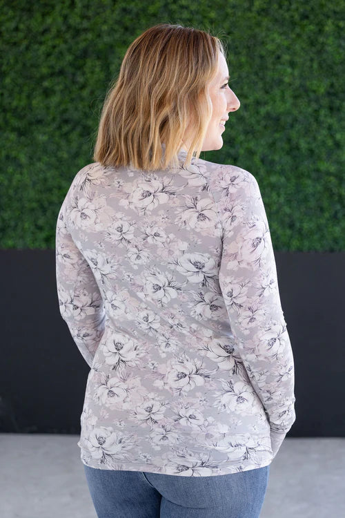 Michelle Mae | Blair Long Sleeve Top | Vintage Grey Floral