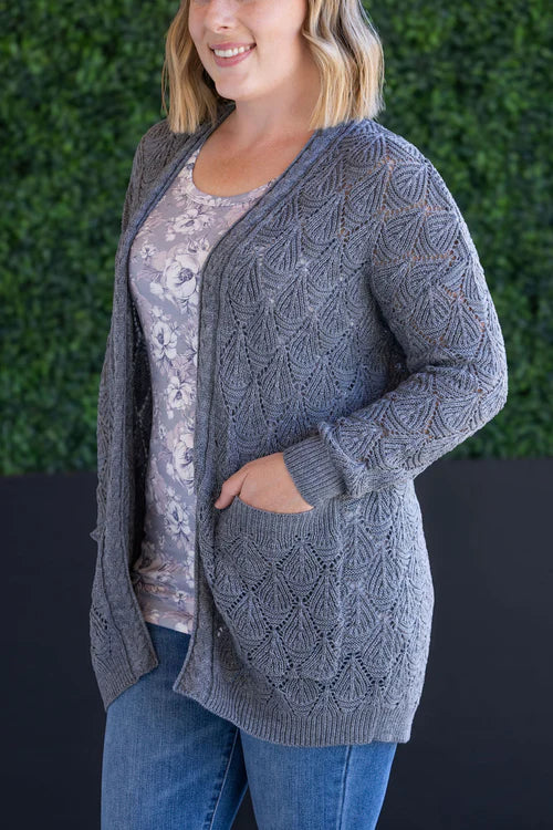 Michelle Mae | Open Knit Cardigan | Grey