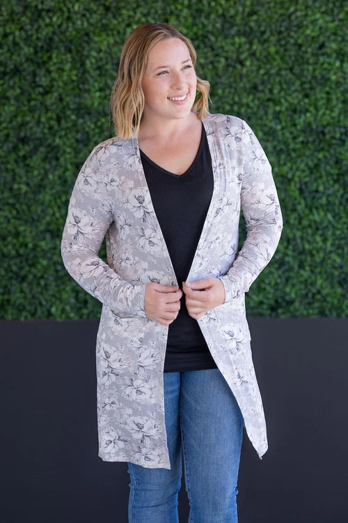 Michelle Mae | Classic Cardigan | Vintage Grey Floral