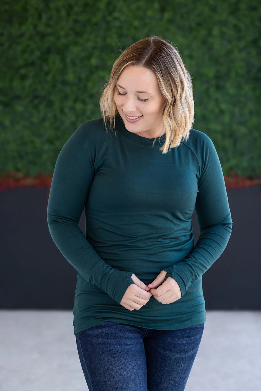 Michelle Mae | Blair Long Sleeve Top | Hunter Green