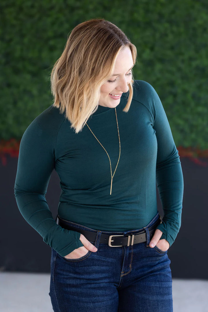 Michelle Mae | Blair Long Sleeve Top | Hunter Green
