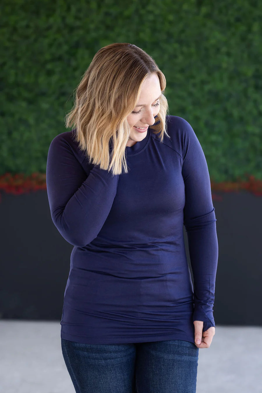 Michelle Mae | Blair Long Sleeve Top | Navy