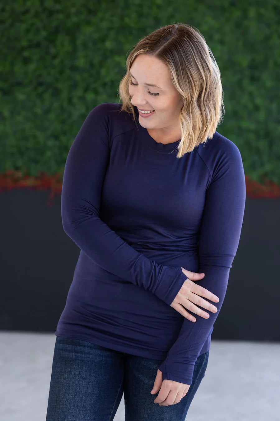 Michelle Mae | Blair Long Sleeve Top | Navy