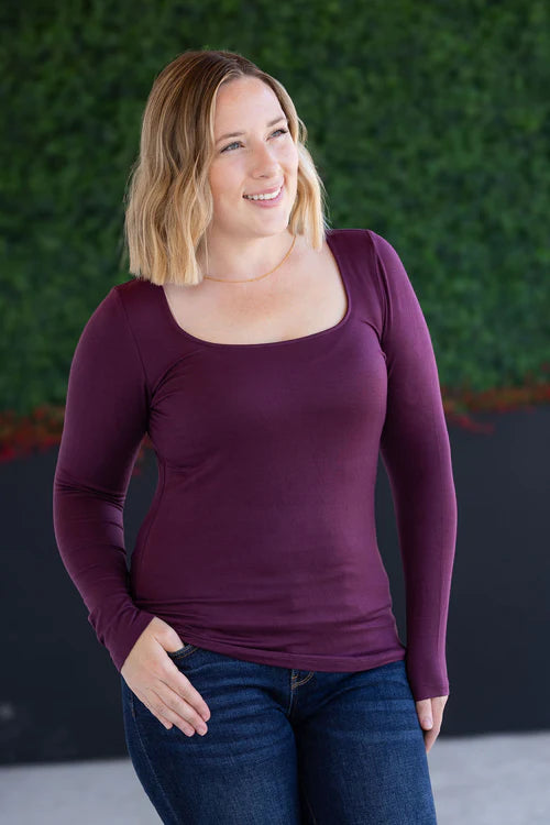 Michelle Mae | Alyssa Long Sleeve Top | Plum