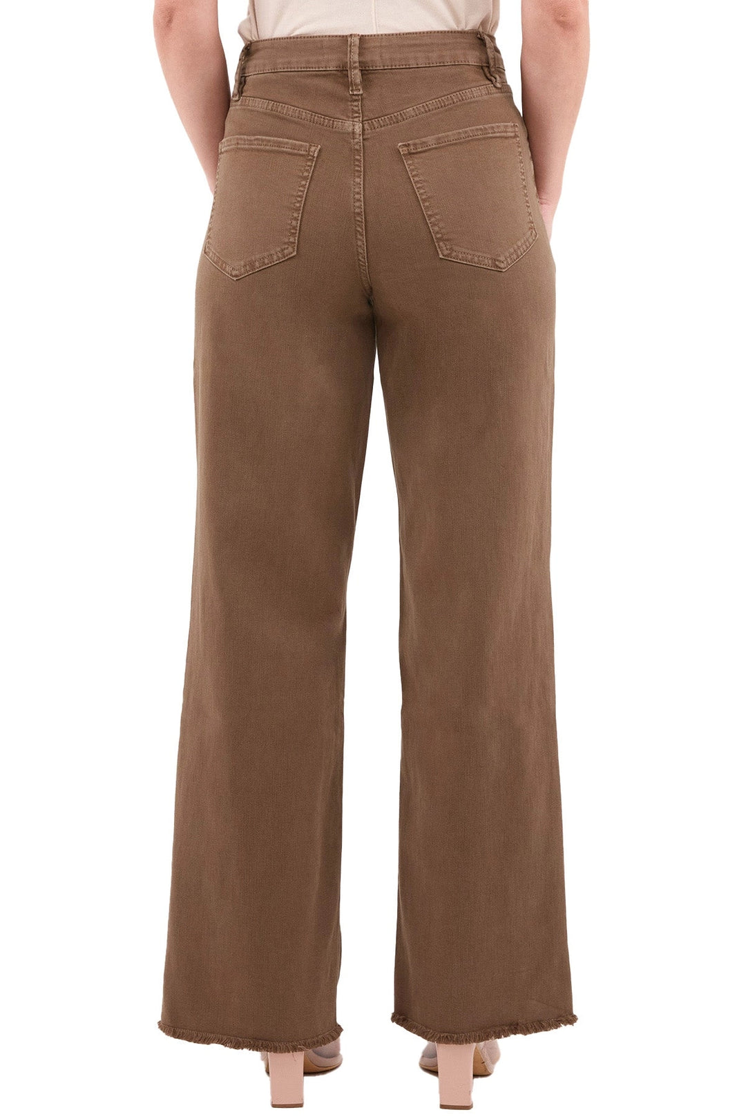 RFM Chloe Frayed Hem Wide Leg Pants | Coffee