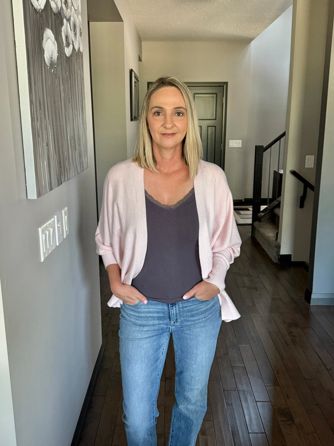 Dreamers Cozy Dolman Cardigan | Heather Pale Pink