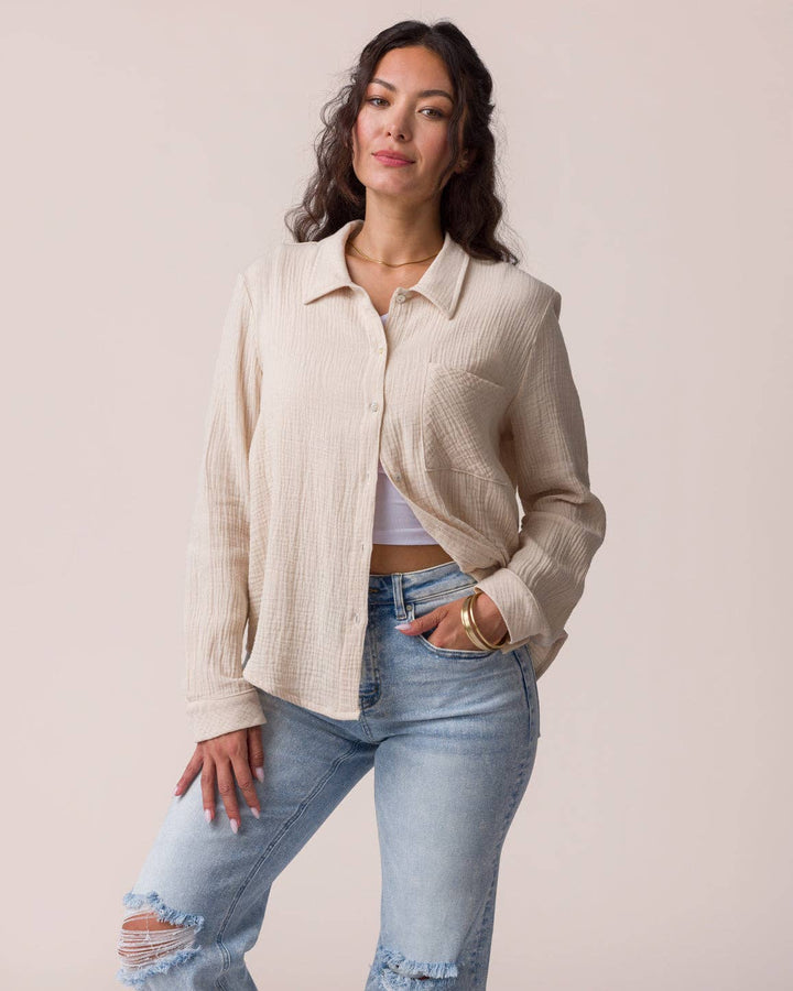 Grace and Lace | Effortless Button-Up | Natural
