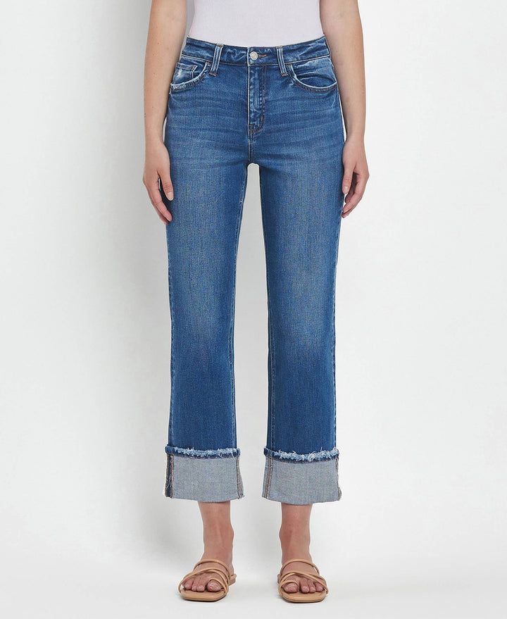 Vervet | Franklin High Rise Cuffed Straight Jeans