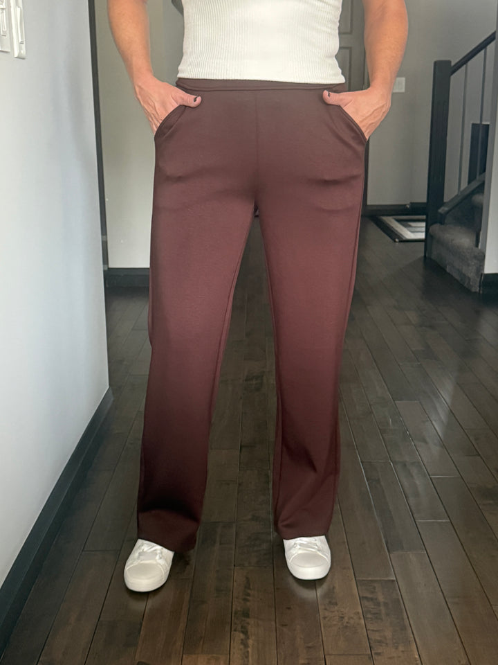 UltraComfy Wide Leg Pants | Brown
