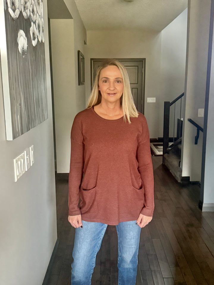 Casual Friday Sweater | Heather Mahogany
