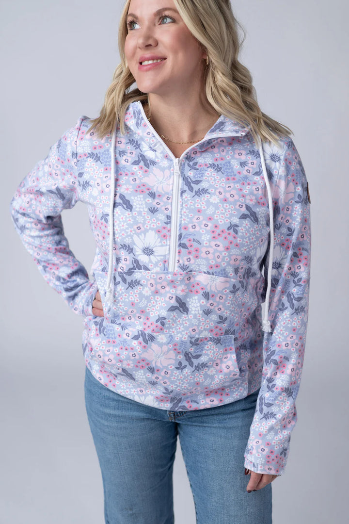 Michelle Mae |  HalfZip Hoodie | Ditsy Blush Floral