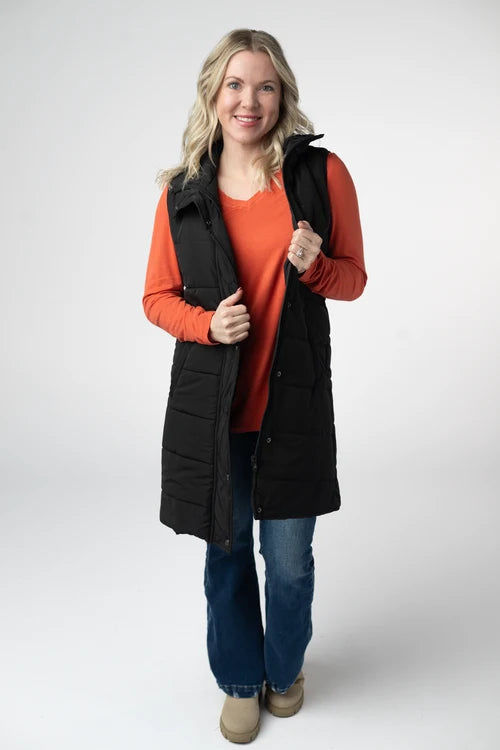 PREORDER  Michelle Mae | Harlow Long Vest | Black