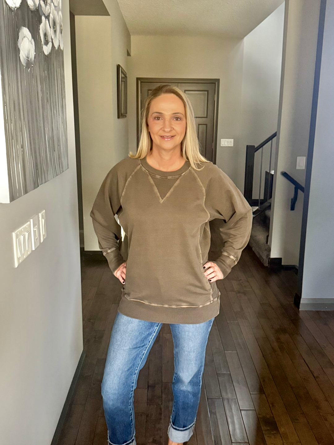 Remi French Terry Pullover | Brown