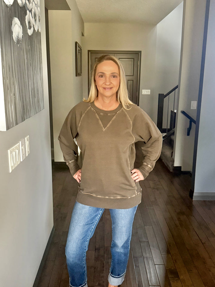 Remi French Terry Pullover | Brown