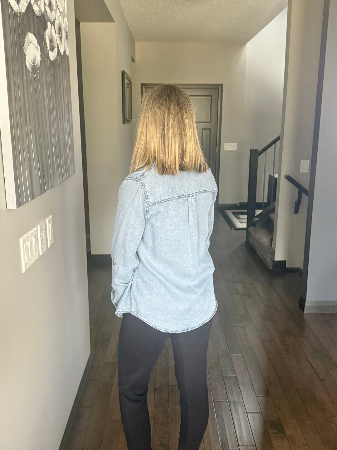 Chambray Button Down | Medium Dark Wash