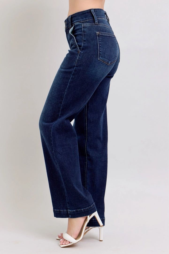 Judy Blue | Riley Wide Leg Denim | Dark Wash