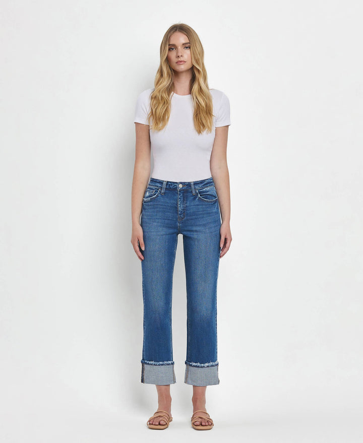 Vervet | Franklin High Rise Cuffed Straight Jeans
