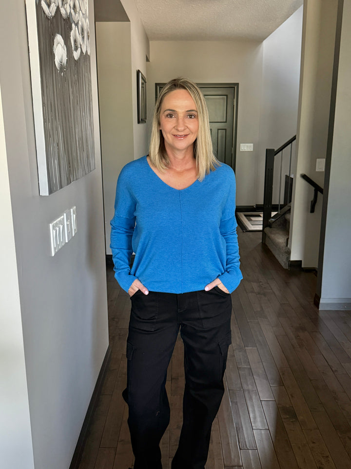 Dreamers Oversized Cozy Sweater | Heather Marlin Blue