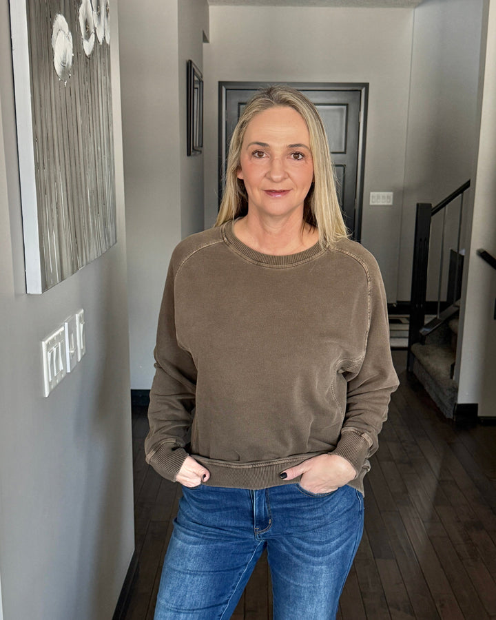 Grayson French Terry Pullover | Brown