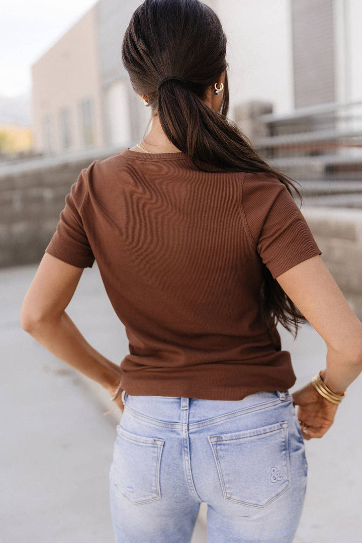 Ampersand Ave | Ribbed Lulu Tee | Coffee