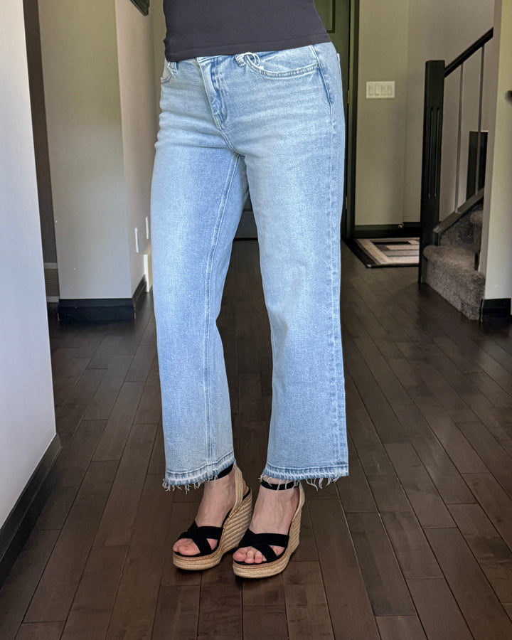 Vervet | Lainie Crop Slim Wide Leg Jeans