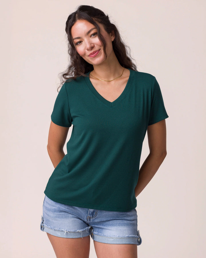 Grace and Lace | Best Fit V-Neck Tee | Emerald