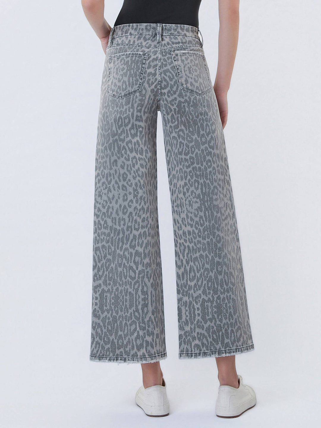 Vervet | Crop Wide Leg Leopard Jeans