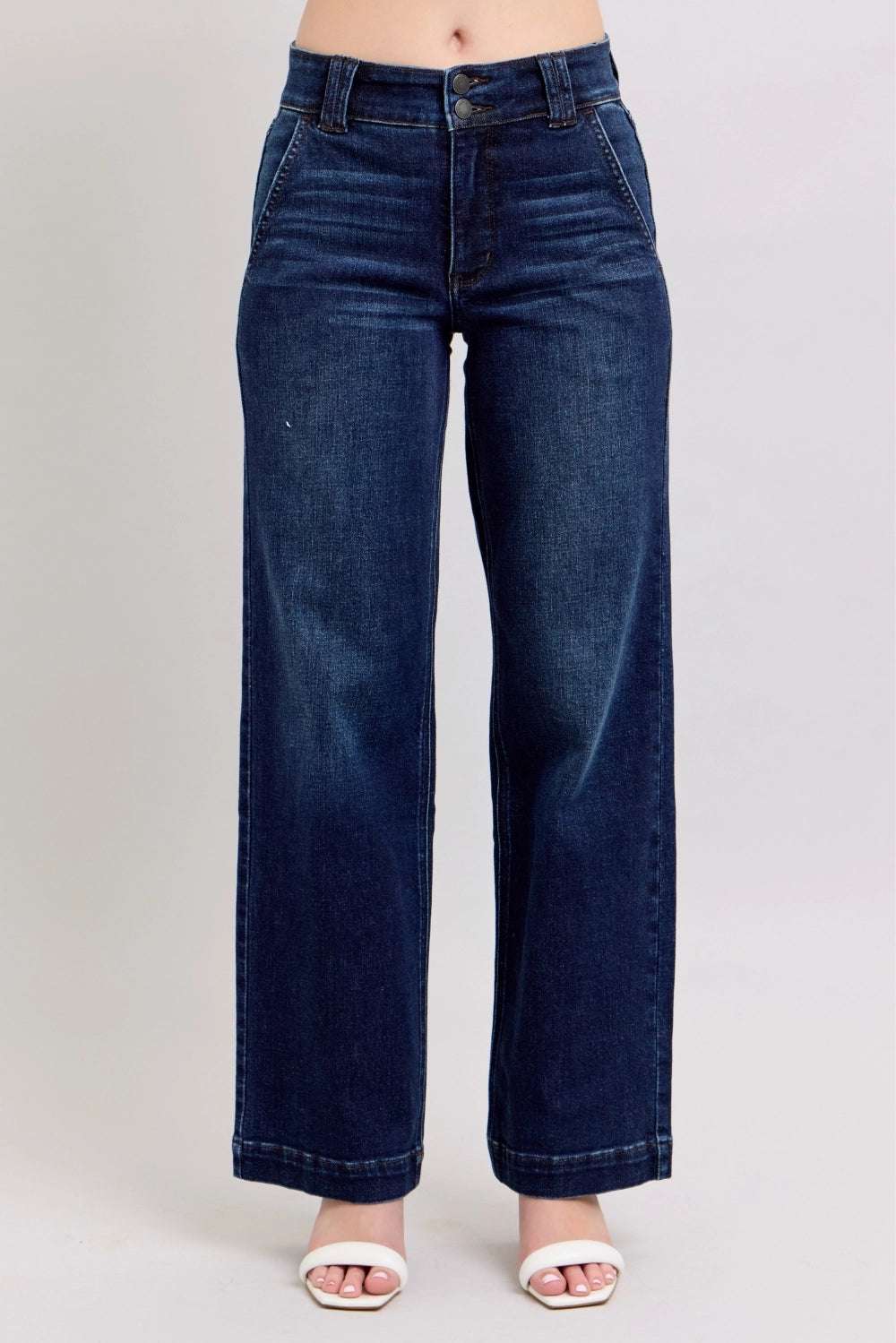 Judy Blue | Riley Wide Leg Denim | Dark Wash