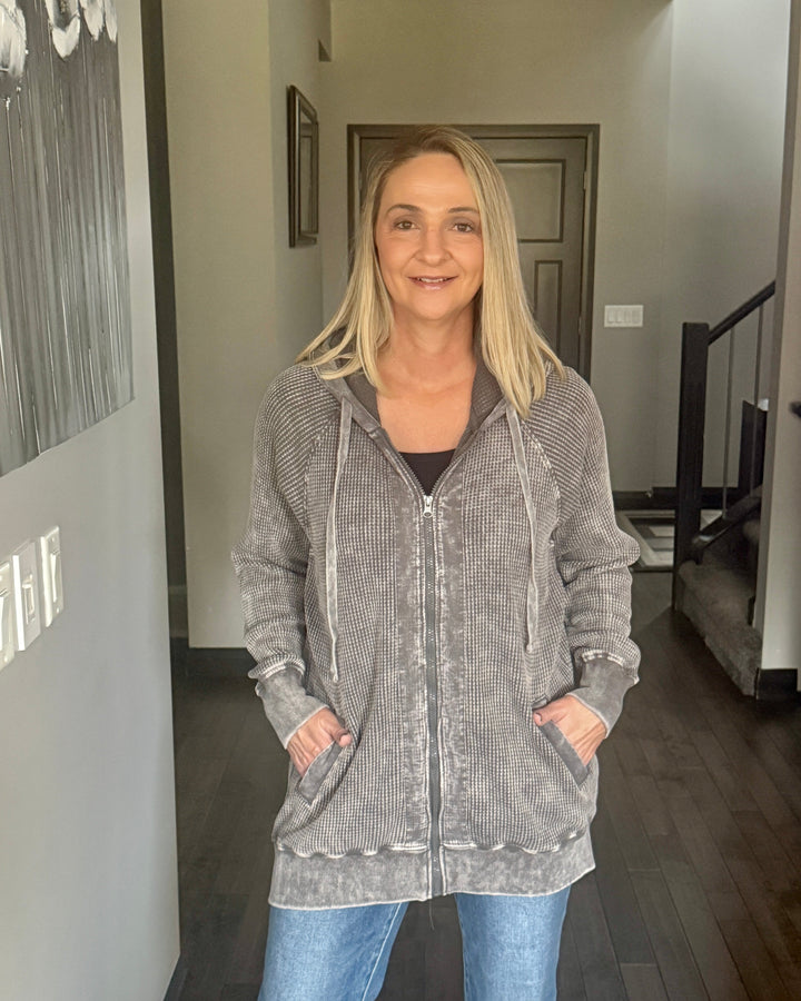 Oversized Waffle Full Zip | Urban Chic