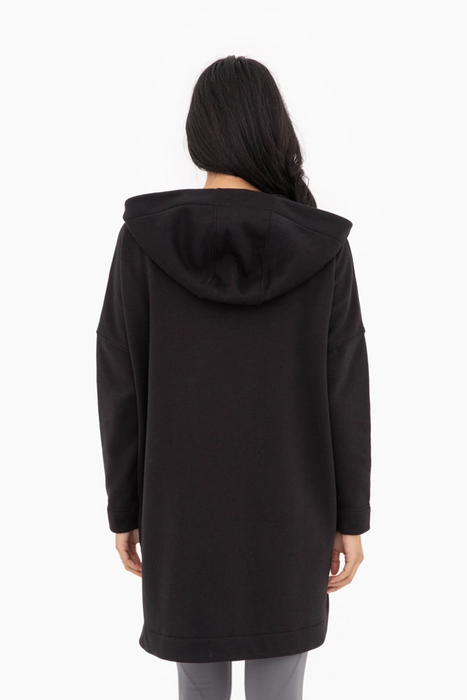 Longline Zip Up Jacket | Black