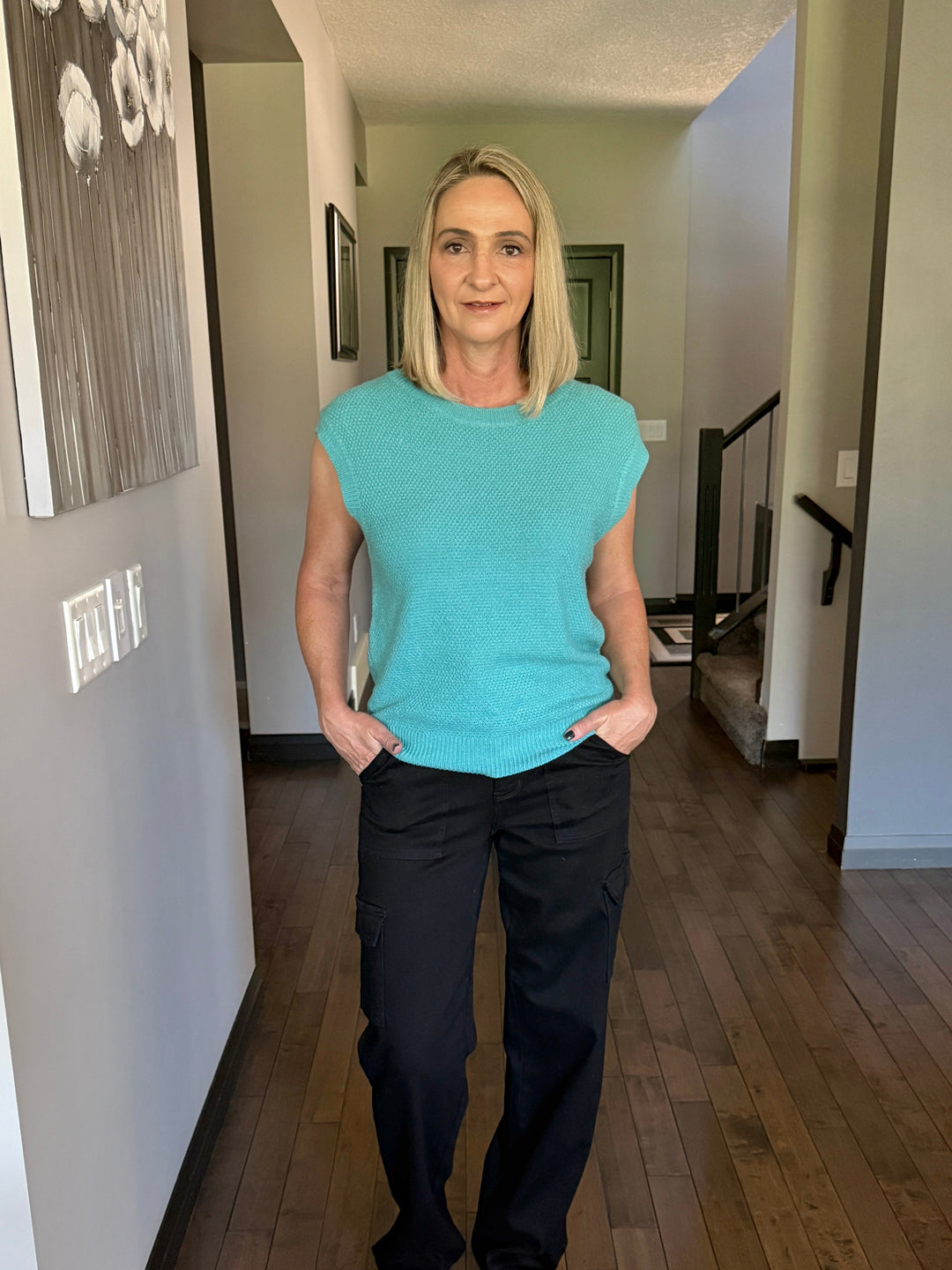 Mini Waffle Sweater Top | Jade