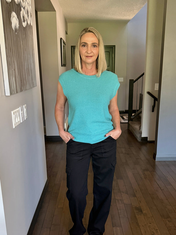 Mini Waffle Sweater Top | Jade