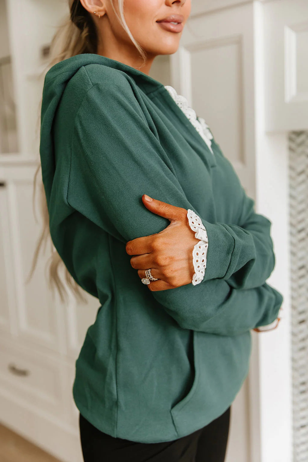 PREORDER  Ampersand Ave | Henley Hoodie | Evergreen - ETA END SEP/EARLY OCT