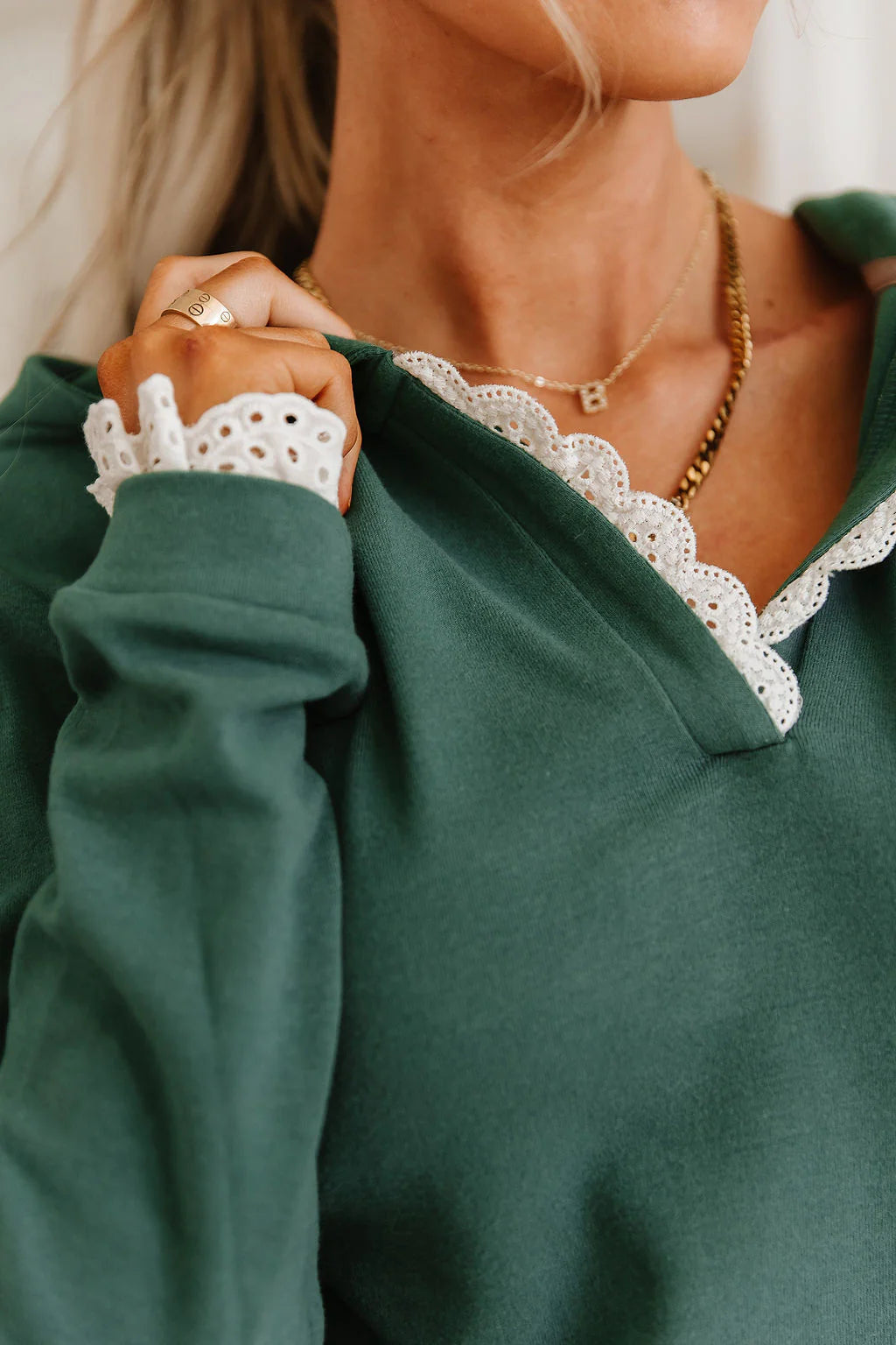 PREORDER  Ampersand Ave | Henley Hoodie | Evergreen - ETA END SEP/EARLY OCT
