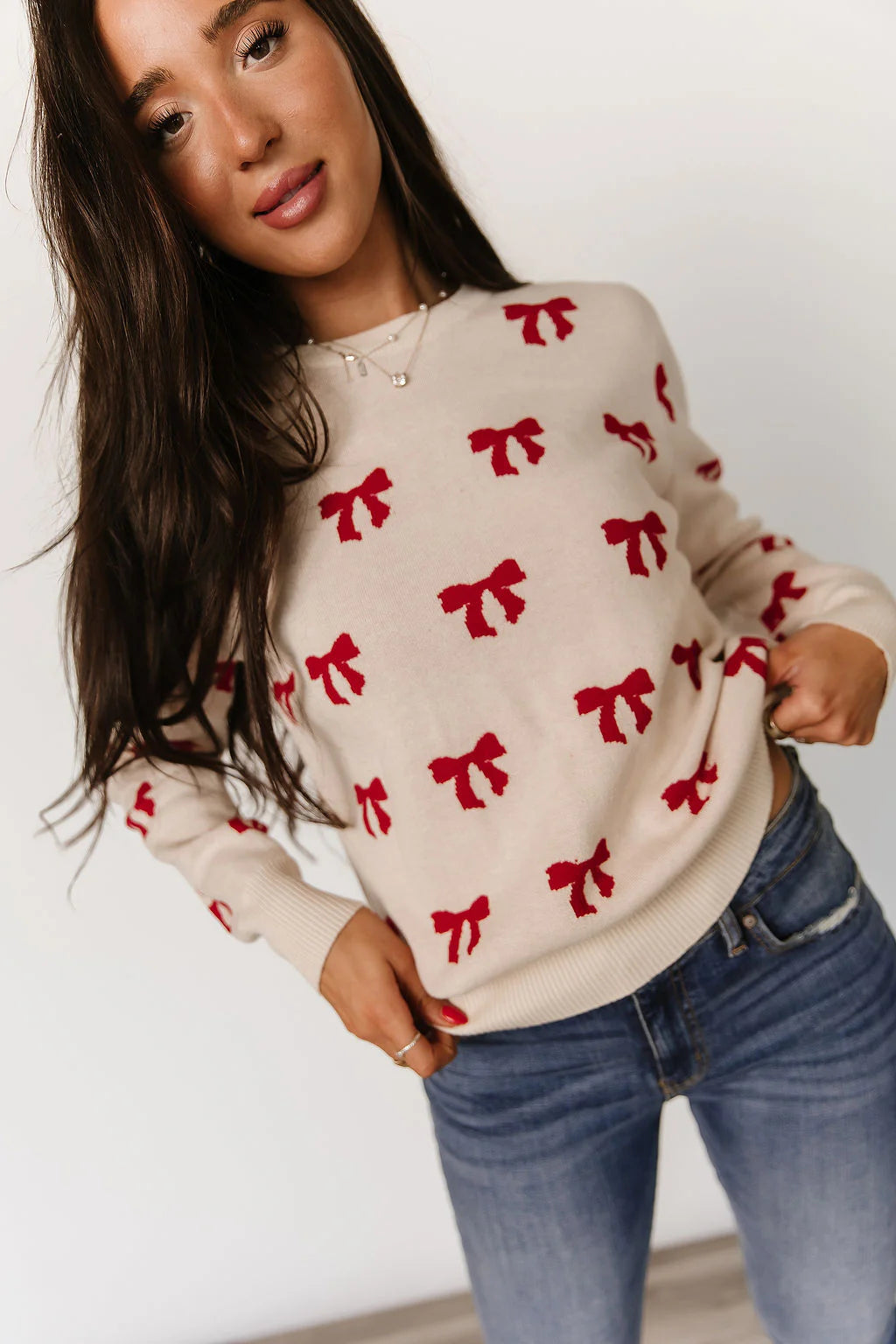 PREORDER  Ampersand Ave | Bow Babe Sweater - ETA END SEP/EARLY OCT
