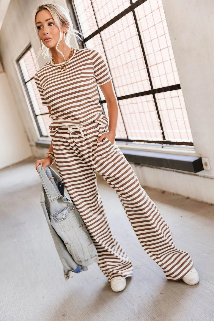 PREORDER  Ampersand Ave | Lulu Tee | Coffee Stripe - ETA END OCT / EARLY NOV