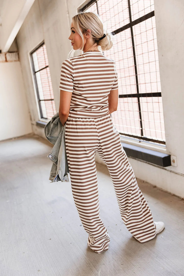 PREORDER  Ampersand Ave | Lulu Tee | Coffee Stripe - ETA END OCT / EARLY NOV