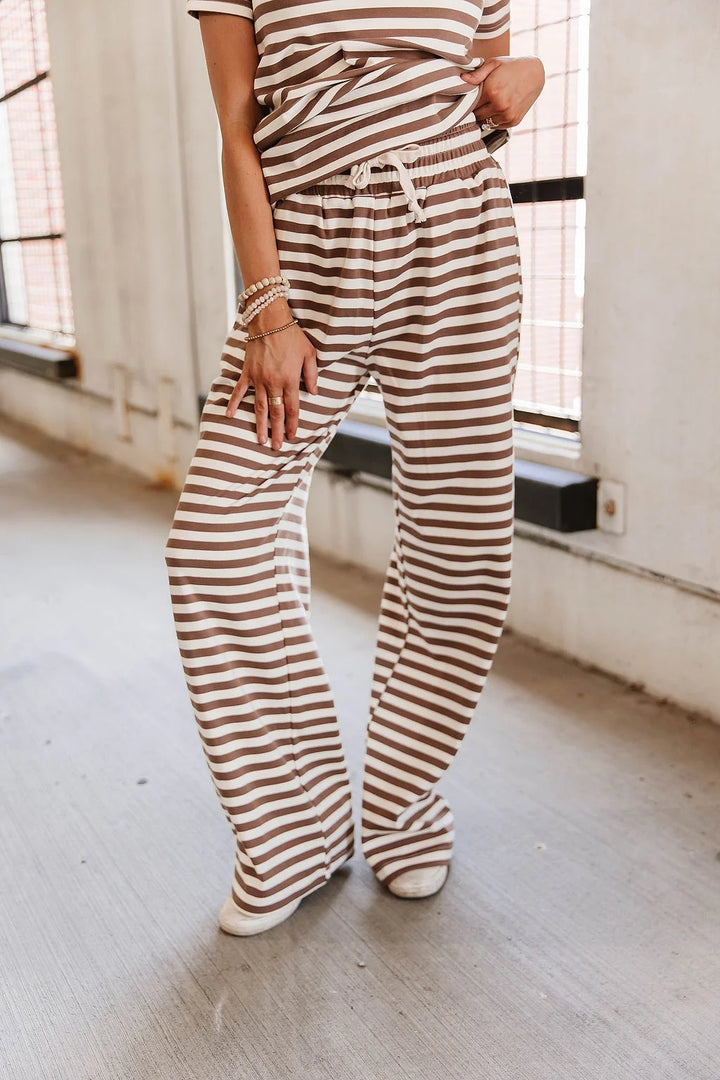 PREORDER  Ampersand Ave | 24/7 Pant | Coffee Stripe - ETA END OCT / EARLY NOV