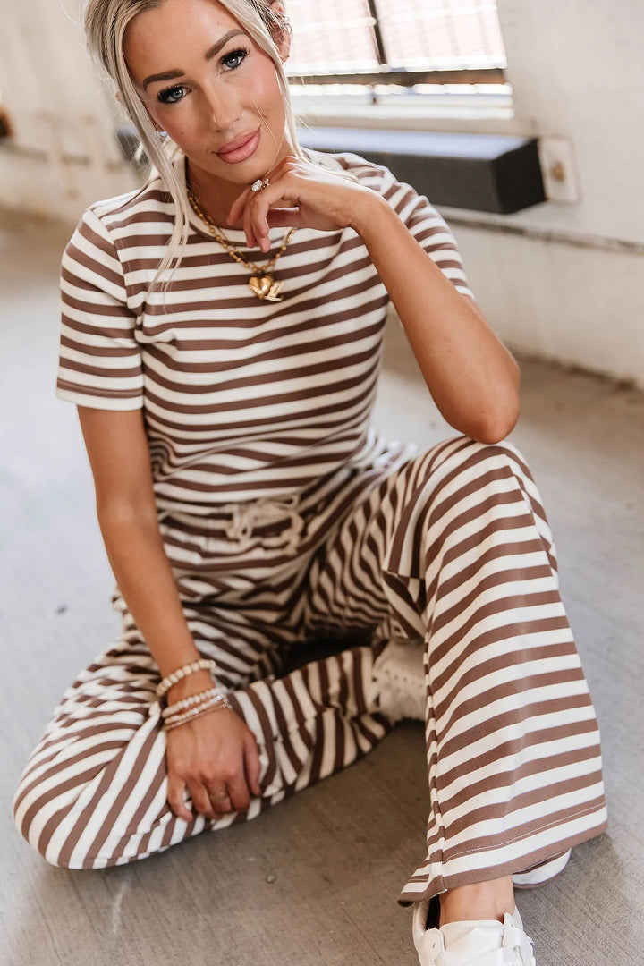 PREORDER  Ampersand Ave | Lulu Tee | Coffee Stripe - ETA END OCT / EARLY NOV