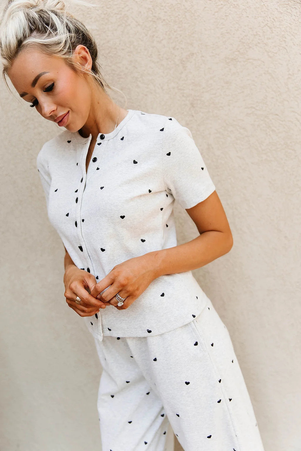 PREORDER  Ampersand Ave | Button Front Lulu Tee | Crushworthy Grey - ETA JANUARY