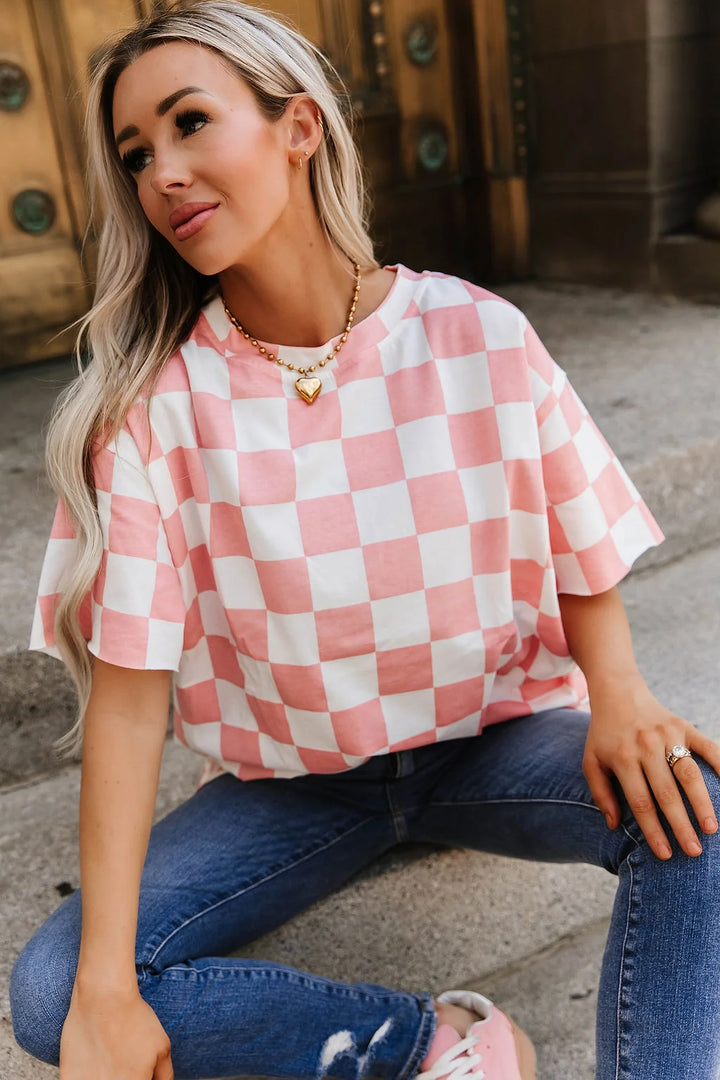 PREORDER  Ampersand Ave | Boyfriend Tee | Check This Out Pink - ETA MID DEC